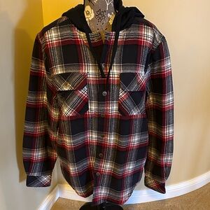 NWT Men's Plaid Hooded Shirt Jacket Legendary Outfitters